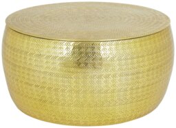 Habitat Sona Round Coffee Table - Brass - thumbnail 1