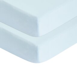 Argos Home Nursery Cotton Jersey 2 Pack Plain Blue Fitted Sheet - Crib - thumbnail 2