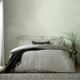 Yard Hebden Cotton Stripe Black Bedding Set - King Size - thumbnail 1
