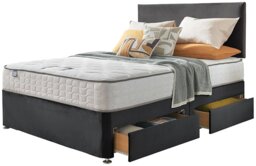 Silentnight Small Double 4Drawer Divan Bed - Charcoal - thumbnail 2