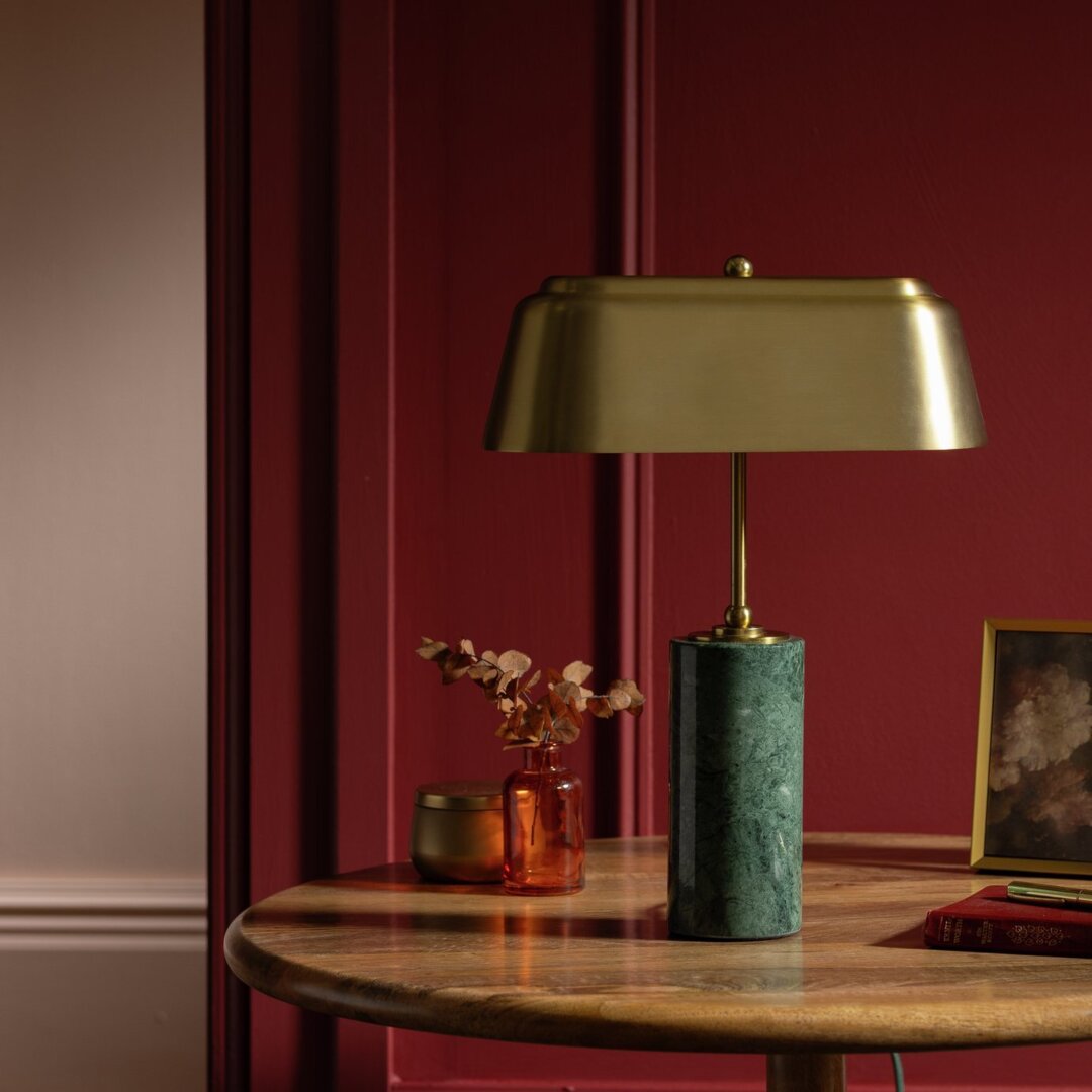 Marble Large Green Table Lamp Daisy Scallop Marble Green Table