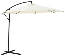 Habitat 3m Overhanging Garden Parasol - Cream - thumbnail 1