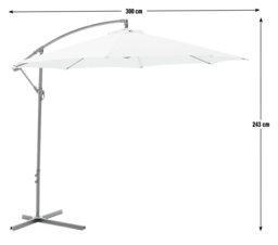 Habitat 3m Overhanging Garden Parasol - Cream - thumbnail 2