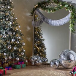 Habitat Silver Mirror Disco Ball Christmas Decoration