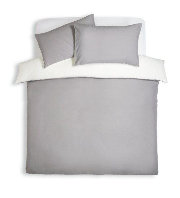 Habitat Easycare Two Tone White & Grey Bedding Set - Double - image 1