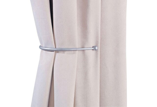 Argos Home Pair of J-Shaped Curtain Holdbacks - Silver - image 1