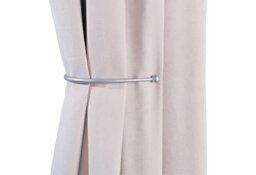 Argos Home Pair of J-Shaped Curtain Holdbacks - Silver - thumbnail 1