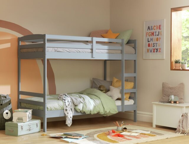 Argos Home Josie Grey Bunk Bed and 2 Kids Mattresses - Grey - image 1