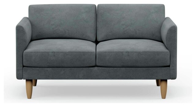 Hutch Velvet Curve Arm 2 Seater Sofa - Slate Grey - image 1