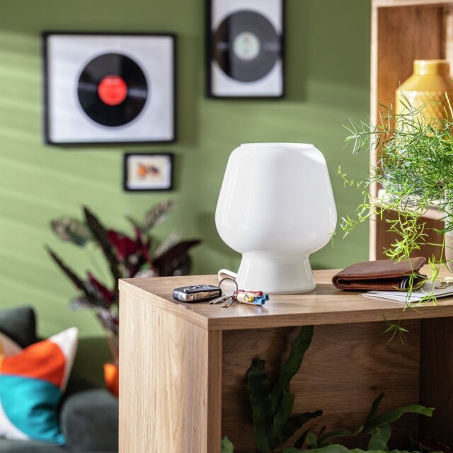 Habitat Lucetta Glass Table Lamp - White - image 1