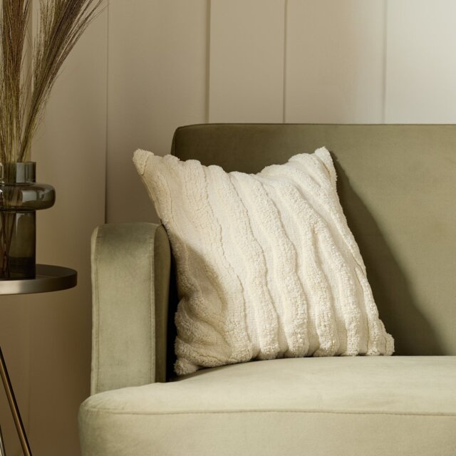 Habitat Tufted Waves Cushion - Neutral - 43x43cm - image 1