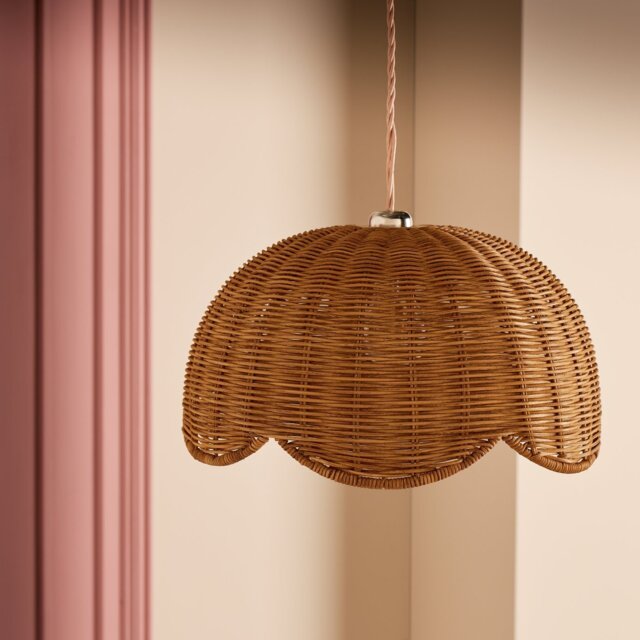 Habitat Natural Rattan Scallop Easy Fit Lampshade - 35cm - image 1