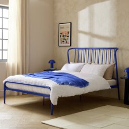 Habitat Kanso Double Metal Bed Frame - Blue - thumbnail 1
