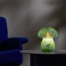 Habitat Mushroom Glass Battery Powered Table Lamp-Blue&Green - thumbnail 1