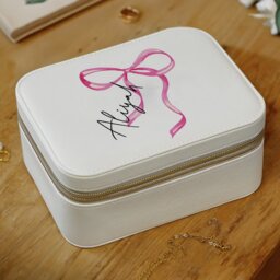 Personalised Message Bow Travel Jewellery Box - thumbnail 2
