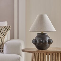 Habitat Eva Bobble Ceramic Mini Table Lamp - Black - thumbnail 2