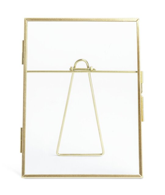 """Habitat Skinny Gold Metal Easel Picture Frame - 5x7""""""" - image 1