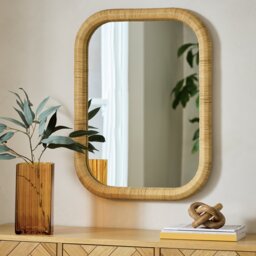 Habitat Rattan Wall Mirror - 80x60cm - thumbnail 1