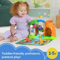 Fisher-Price Little People Dinosaur Village & Play Mat Toddler Playset - thumbnail 1