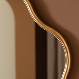 Habitat Gold Coloured Wavy Round Wall Mirror - 60x60cm - thumbnail 2