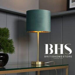 BHS Vera Metal Table Lamp - Teal - thumbnail 2
