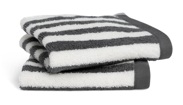 Habitat Grey Stripe 2 Pack Face Cloth - image 1
