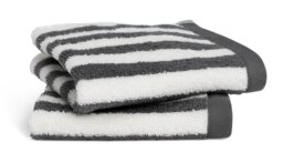 Habitat Grey Stripe 2 Pack Face Cloth