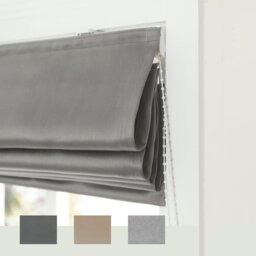 Little Black Book Plain Blackout Roman Blind - Dove Grey - thumbnail 2