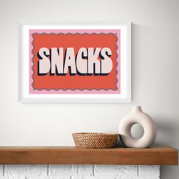 East End Prints Snacks White Frame Art Print - A3