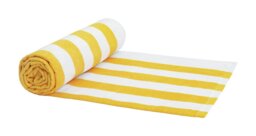 Habitat Stripe Patterned Beach Towel - Yellow & White - thumbnail 1