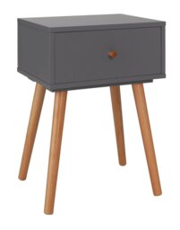 Habitat Otto 1 Drawer Bedside Table - Grey - thumbnail 1