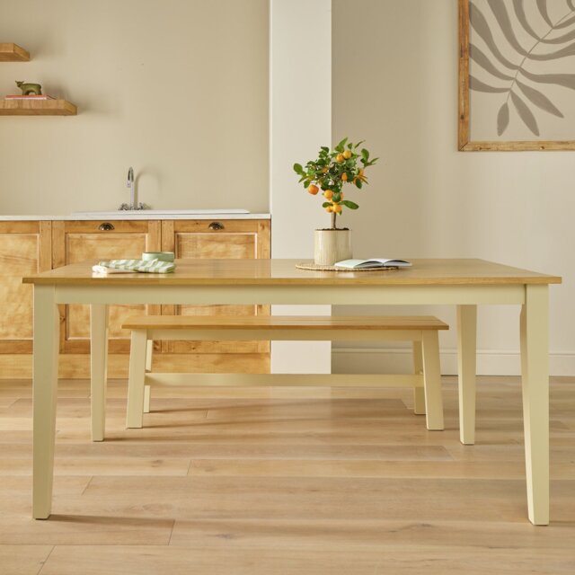 Argos Home Chicago Wooden 6 Seater Dining Table - Cream - image 1