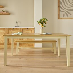 Argos Home Chicago Wooden 6 Seater Dining Table - Cream - thumbnail 1
