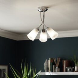 Argos Home Parton 3 Light Flush to Ceiling Light - Chrome - thumbnail 1