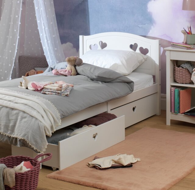 Argos Home Mia Single Bed Frame with 2 Drawers - White - image 1