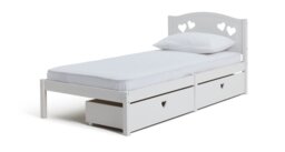 Argos Home Mia Single Bed Frame with 2 Drawers - White - thumbnail 2
