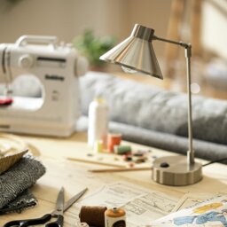 Habitat Bobby Metal Desk Lamp - Silver - thumbnail 1