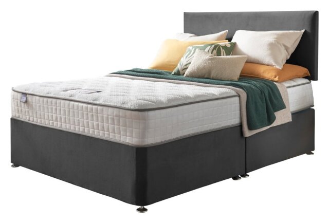 Silentnight Middleton Kingsize Memory Divan Bed - Charcoal - image 1