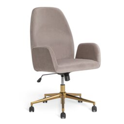 Habitat Clarice Velvet Office Chair - Beige - thumbnail 2