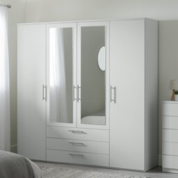 Argos Home Brisbane 4 Door 3 Drawers Wardrobe - Grey