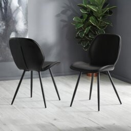 Julian Bowen Otto Pair of Faux Leather Dining Chairs - Black - thumbnail 1