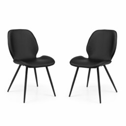 Julian Bowen Otto Pair of Faux Leather Dining Chairs - Black - thumbnail 2