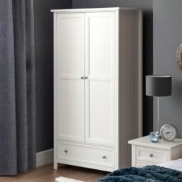 Julian Bowen Maine 2 Door 1 Drawer Wardrobe - White - thumbnail 1