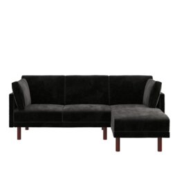 Dorel Clair Velvet Clic Clac Sofa Bed - Black - thumbnail 2