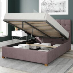 Aspire Sinatra Velvet Kingsize Ottoman Bedframe - Blush - thumbnail 2