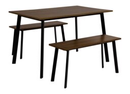 Argos Home Railo Walnut Dining Table & 2 Walnut Benches - thumbnail 1