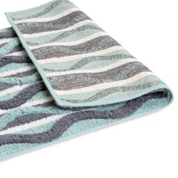 Habitat Retro Wave Geo Bath Mat - Blue - thumbnail 2