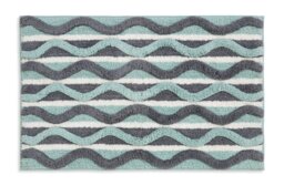 Habitat Retro Wave Geo Bath Mat - Blue - thumbnail 1
