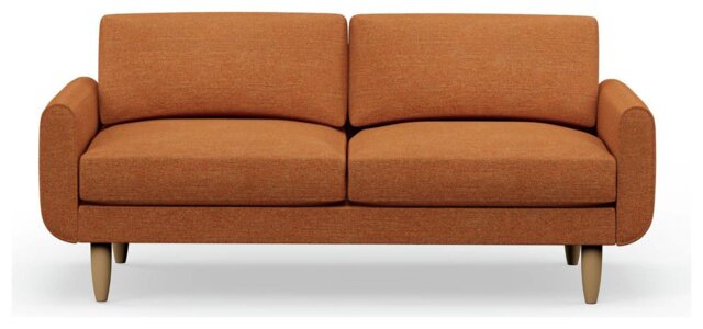 Hutch Fabric Round Arm 3 Seater Sofa - Rust - image 1