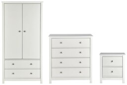 Habitat Brooklyn 3 Piece 2 Door Wardrobe Set - White - thumbnail 2